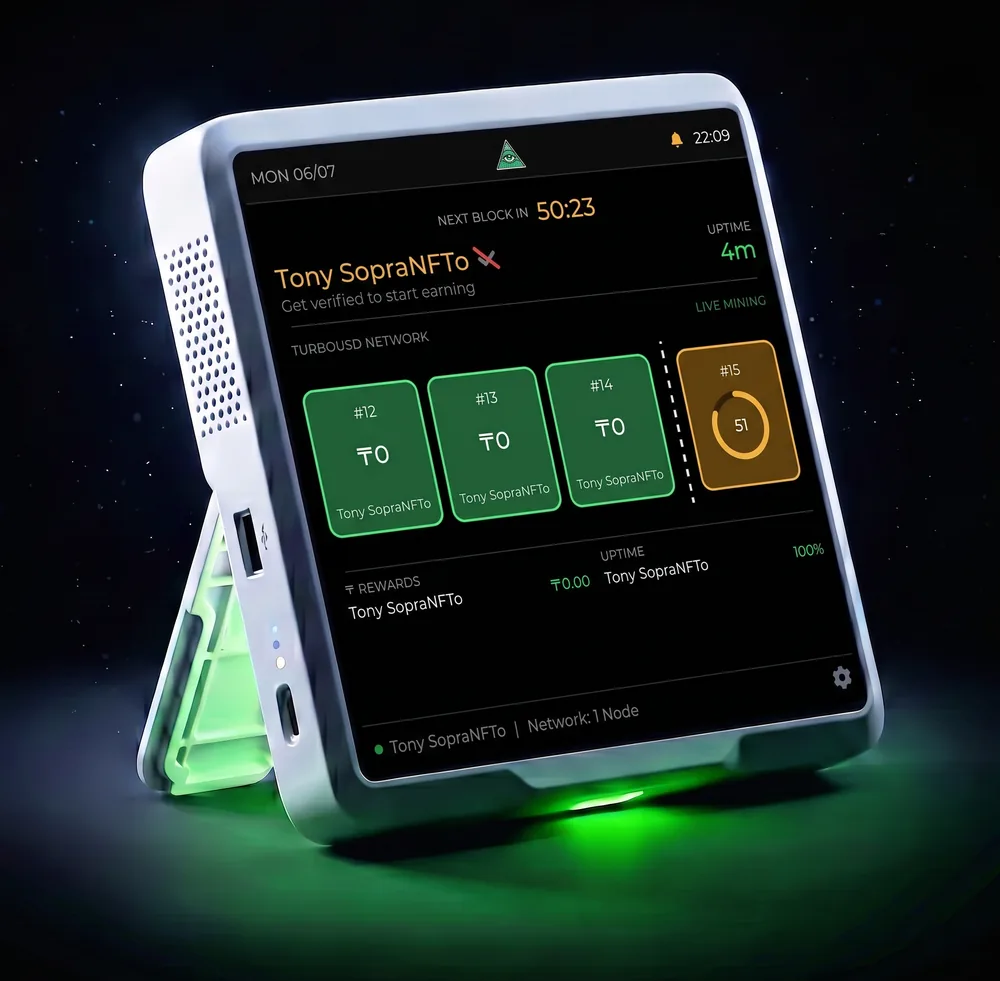 TurboUSD Node screen